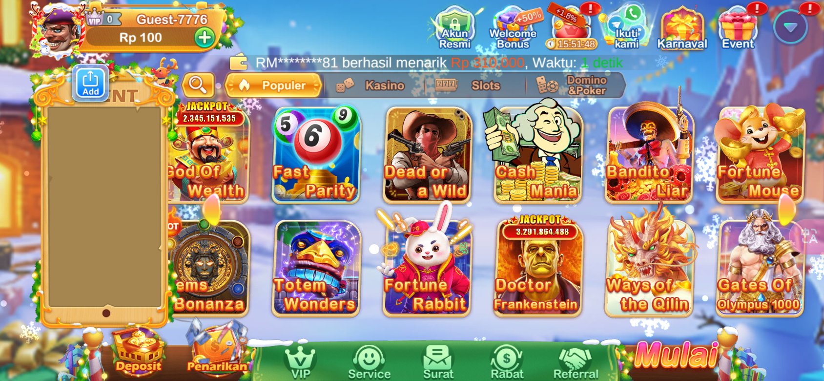 Pilihan game slot populer dengan jackpot miliaran rupiah di Bonus 777.